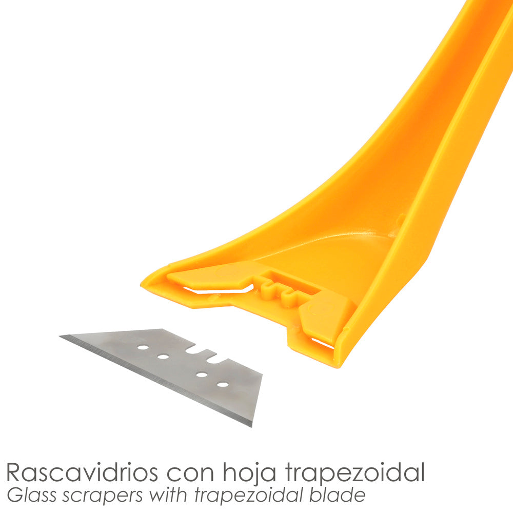 Yellow plastic glass scraper, 60 mm blade, ceramic hob scraper, glass scraper, ceramic hob scraper,