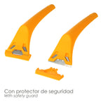 Yellow plastic glass scraper, 60 mm blade, ceramic hob scraper, glass scraper, ceramic hob scraper,