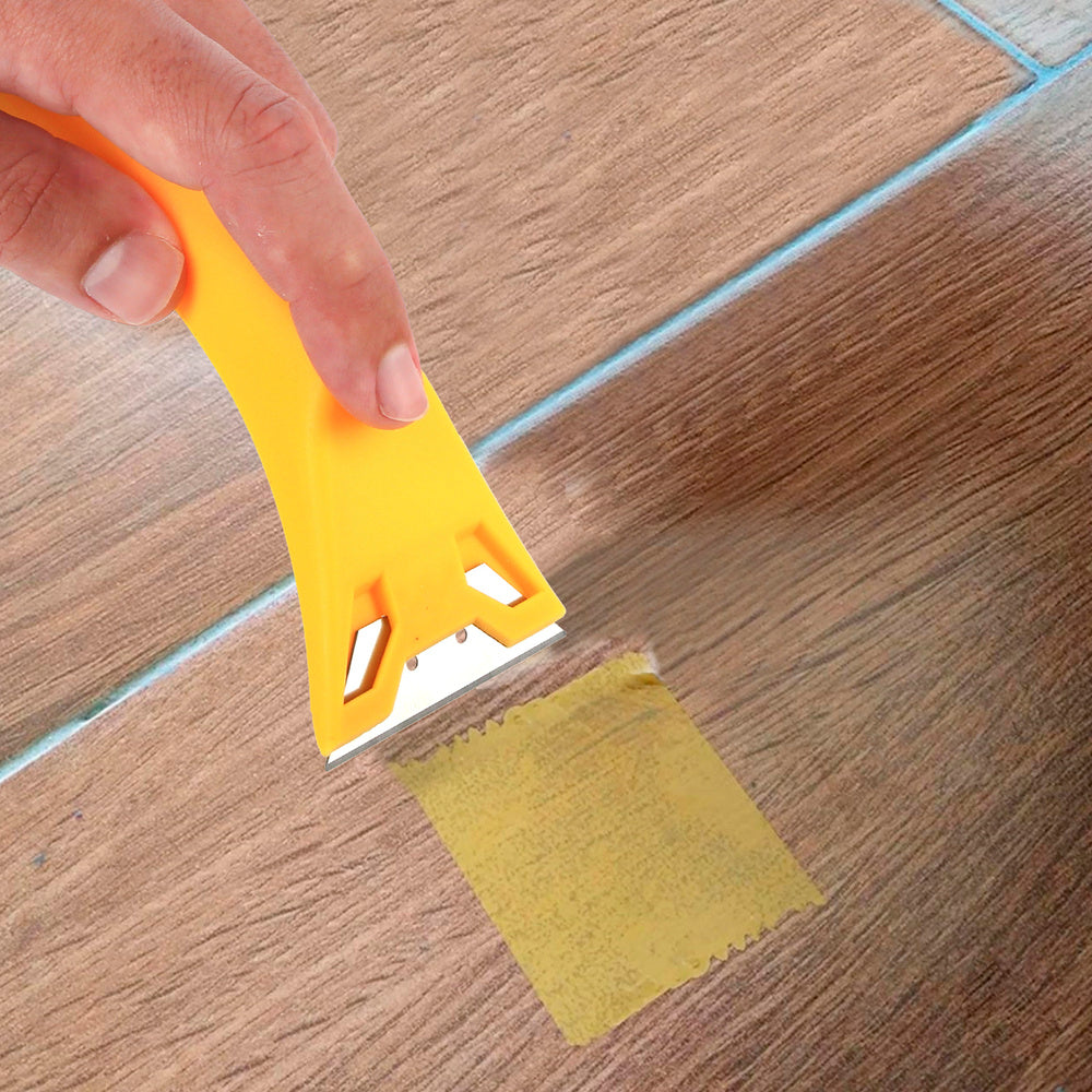Yellow plastic glass scraper, 60 mm blade, ceramic hob scraper, glass scraper, ceramic hob scraper,