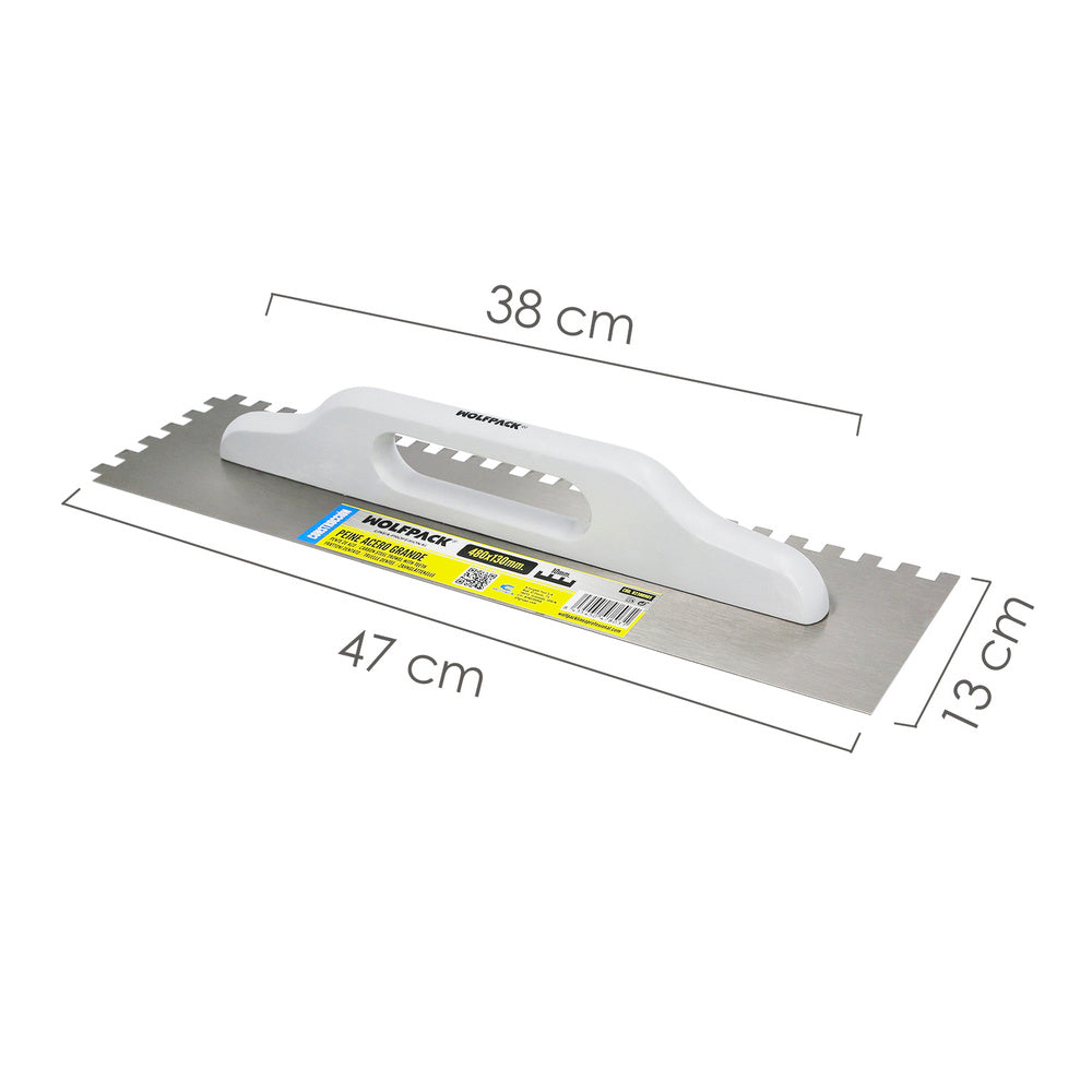 Large steel comb 480x130 mm teeth 10 mm