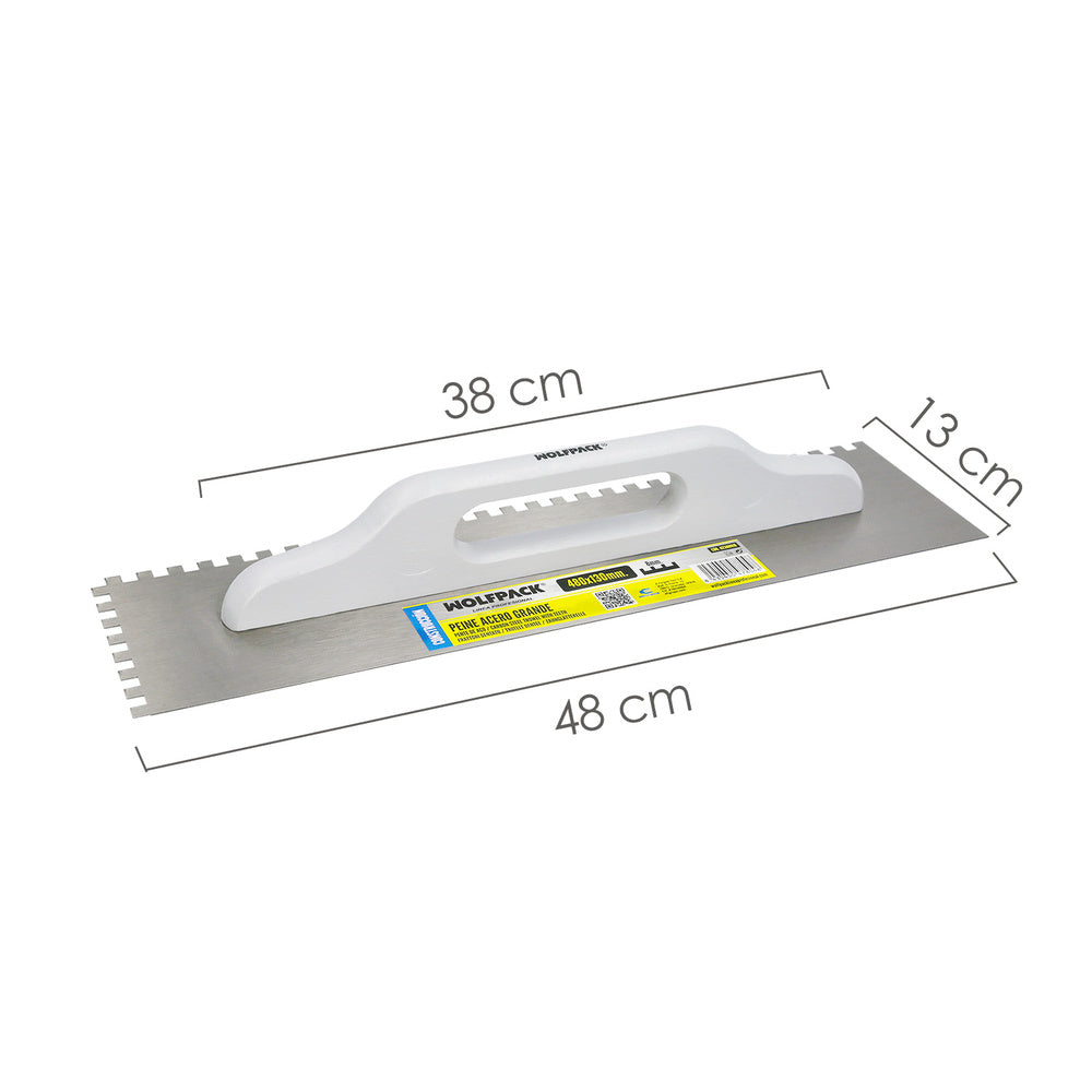 Large steel comb 480x130 mm, 8 mm teeth