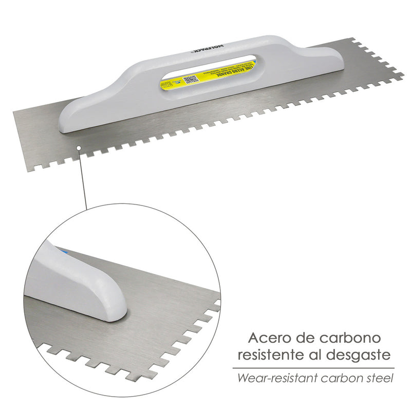 Peine acero grande 480x130 mm. dientes de 8 mm