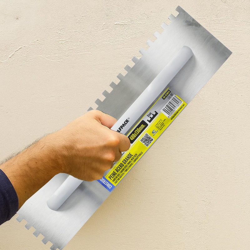 Peine acero grande 480x130 mm. dientes de 8 mm