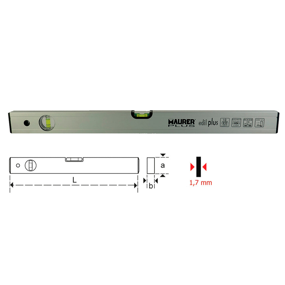 Nivel maurer "edilplus"  tubular  40 cm
