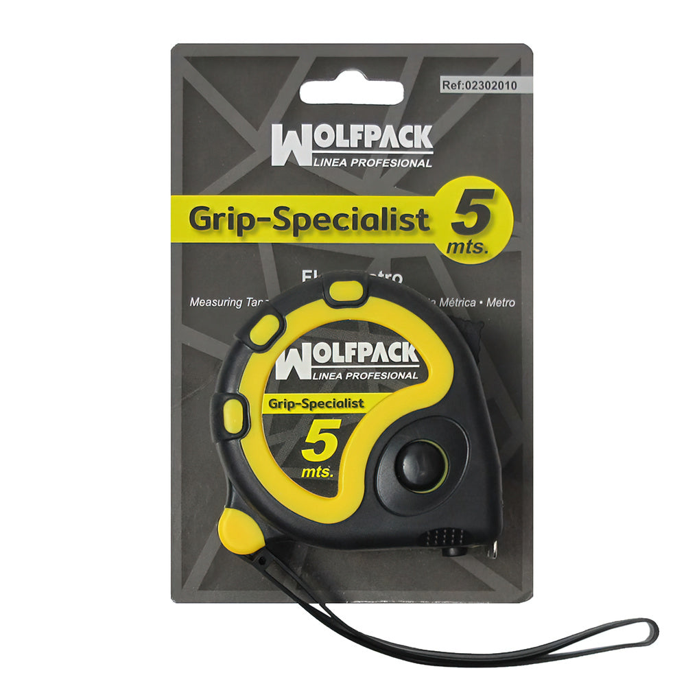 Tape measure 5 meters with brake Wolfpack special grip