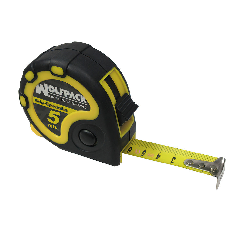Tape measure 5 meters with brake Wolfpack special grip