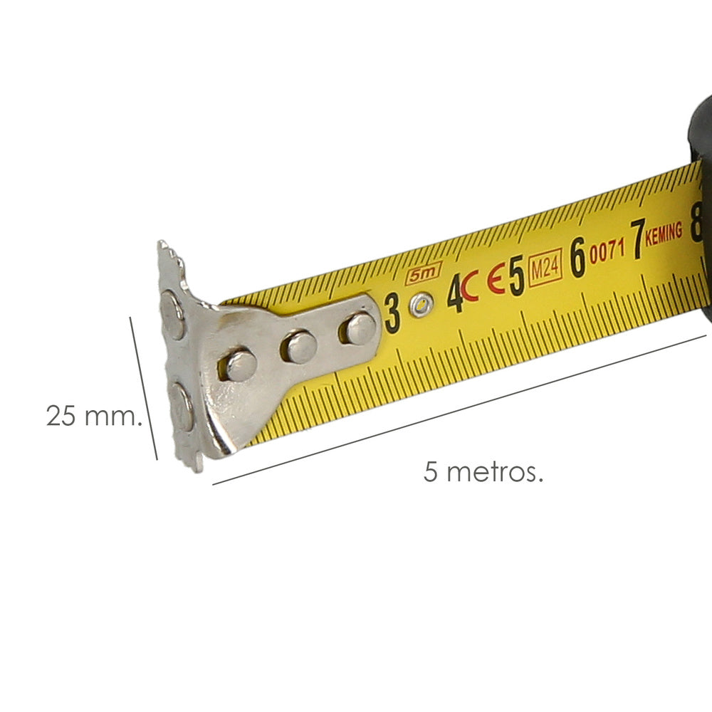 Flexometro magnetico grip topline 5 metros / 25 mm con freno metro magnetico, medición, metro magnetico, hogar, bricolaje