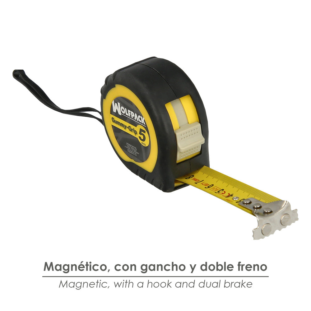 Flexometro magnetico grip topline 5 metros / 25 mm con freno metro magnetico, medición, metro magnetico, hogar, bricolaje