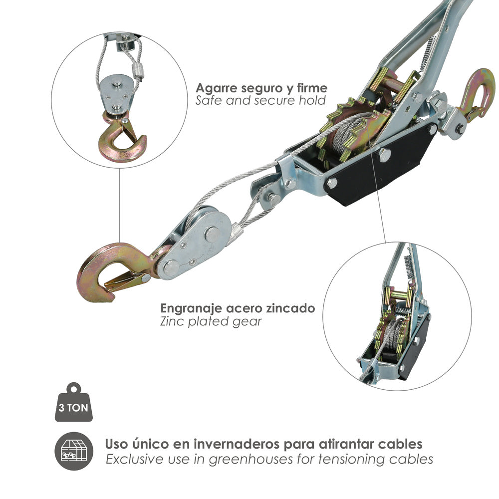 Greenhouse cable tensioners 3 tons