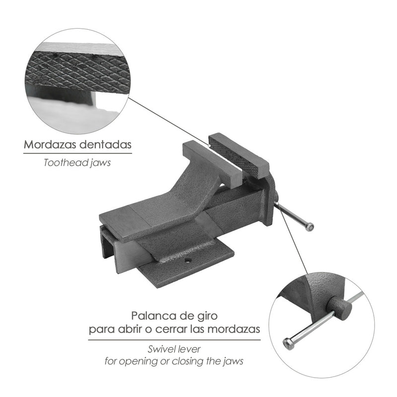 Tornillo banco acero 150 mm. banco de mesa, tornillo sujeción, abrazadera de banco
