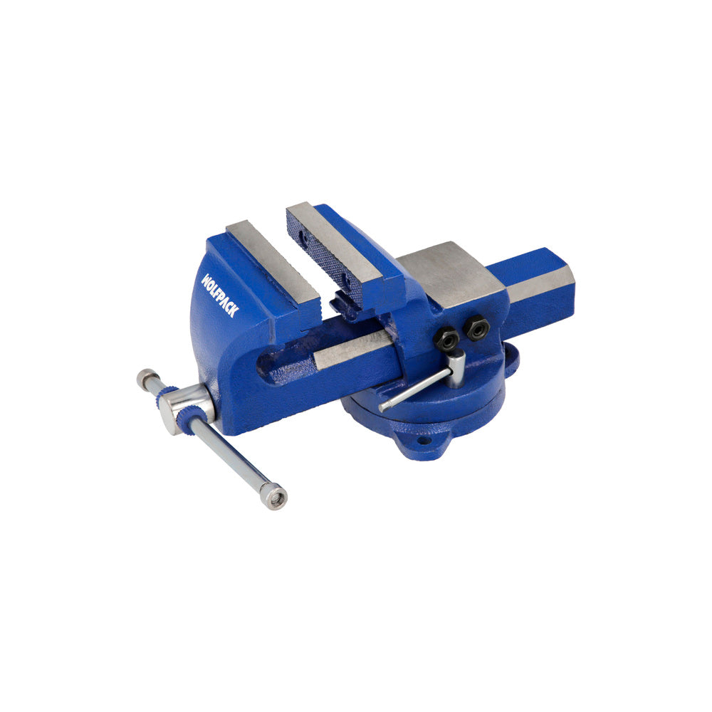 Torno de bancada giratório reforçado de 105 mm, também pode ser utilizado como torno de mesa, torno de fixação, grampo de bancada ou torno para tubos.