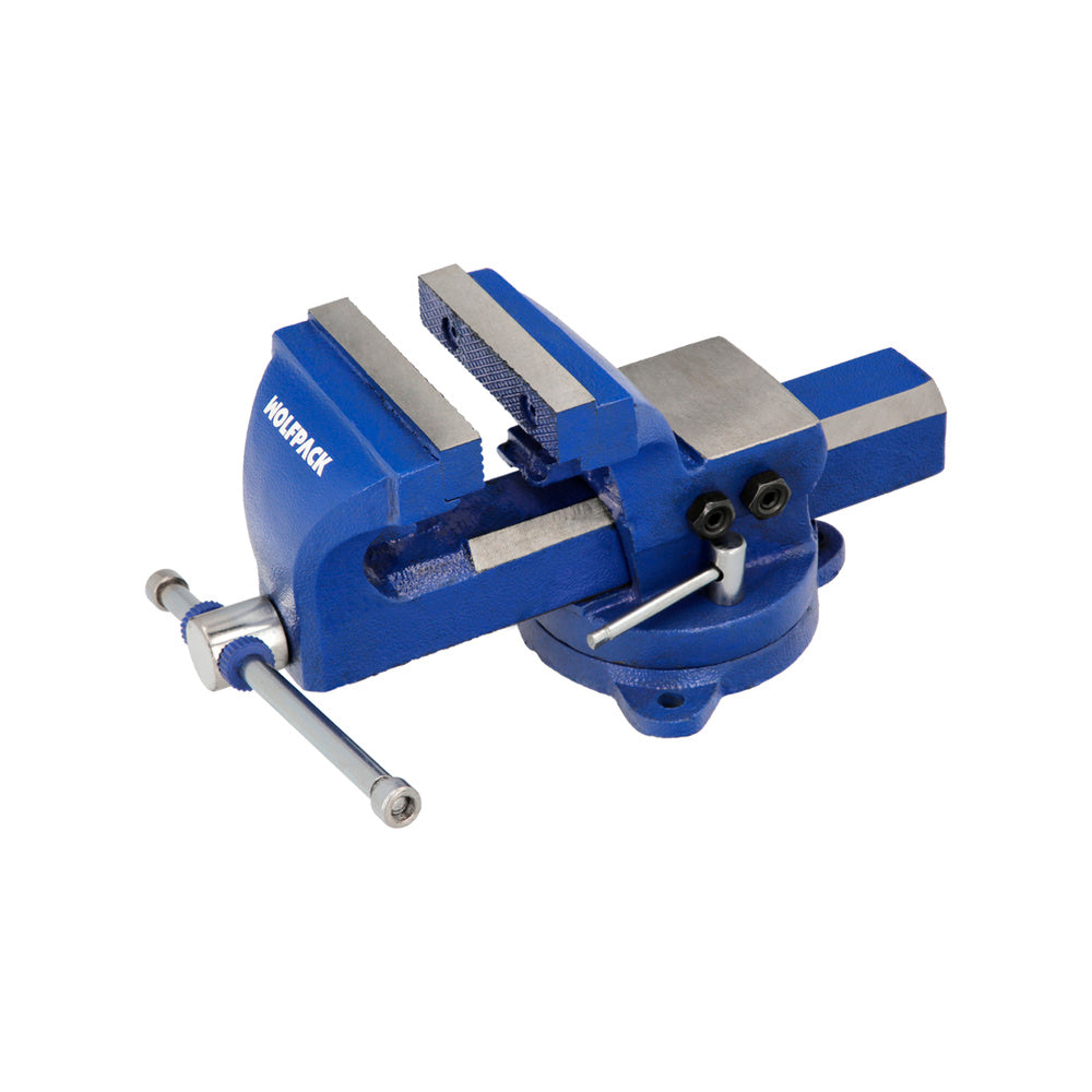 Torno de bancada giratório reforçado de 130 mm, também pode ser utilizado como torno de mesa, torno de fixação, grampo de bancada ou torno para tubos.
