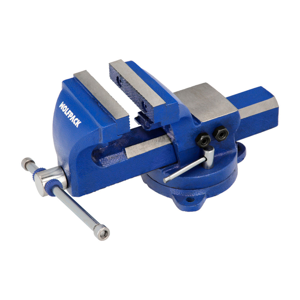 Torno de bancada giratório reforçado de 155 mm, também pode ser utilizado como torno de mesa, torno de fixação, grampo de bancada ou torno para tubos.