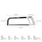 Arco sierra acero con empuñadura de aluminio angulo corte ajustable. Corta acero, aluminio, madera, plástico, cobre