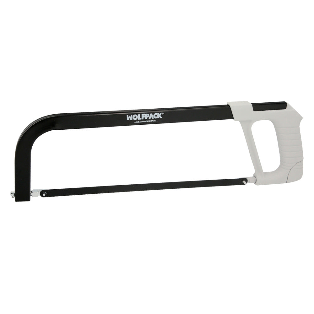 Arco sierra acero con empuñadura de aluminio angulo corte ajustable. Corta acero, aluminio, madera, plástico, cobre