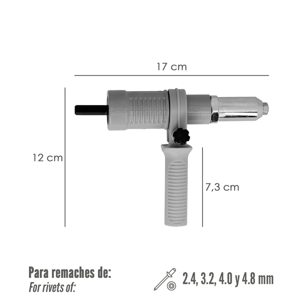 Rivet gun drill attachment kit