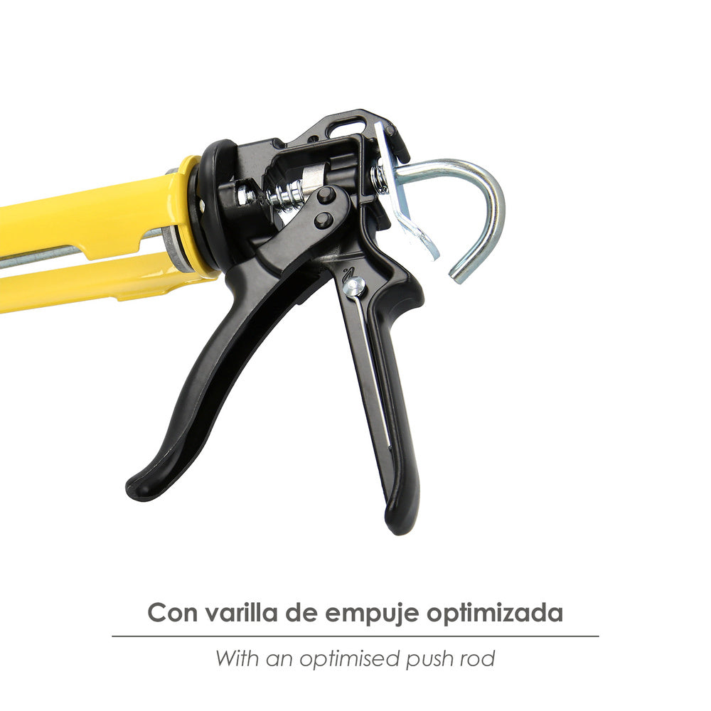 Pistola silicona profesional extrafuerte, cartuchos 310 ml. Pistola selladora silicona, pistola calafateo, pistola calafatear