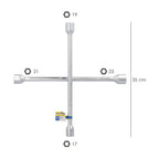 Llave cruz wolfpack 17x19x21x23 mm para coche