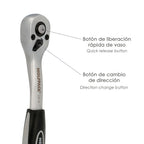 Llave carraca plus 1/4 gran torsión