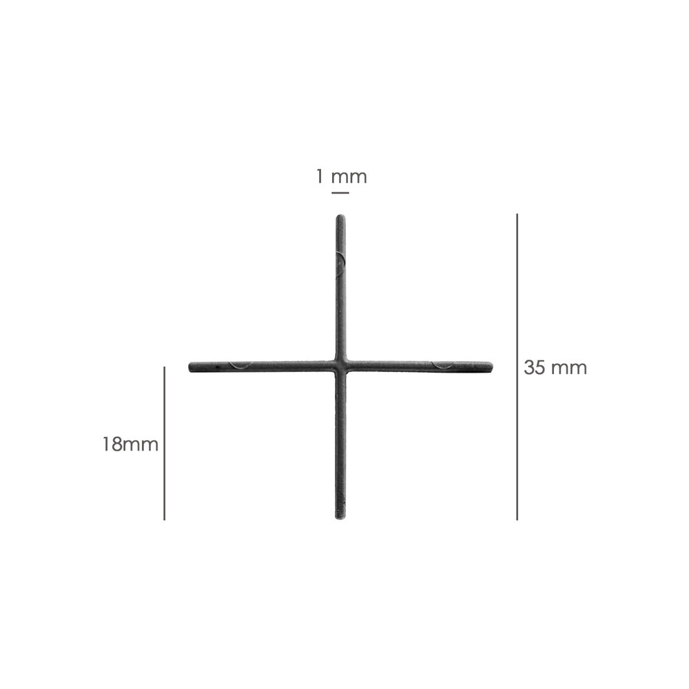Cross spacers / tile spacers for ceramic floors 1 mm (bag 250 units)