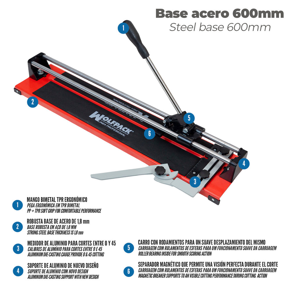 Professional 600mm steel base tile cutter