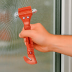 Glass breaker hammer with blade