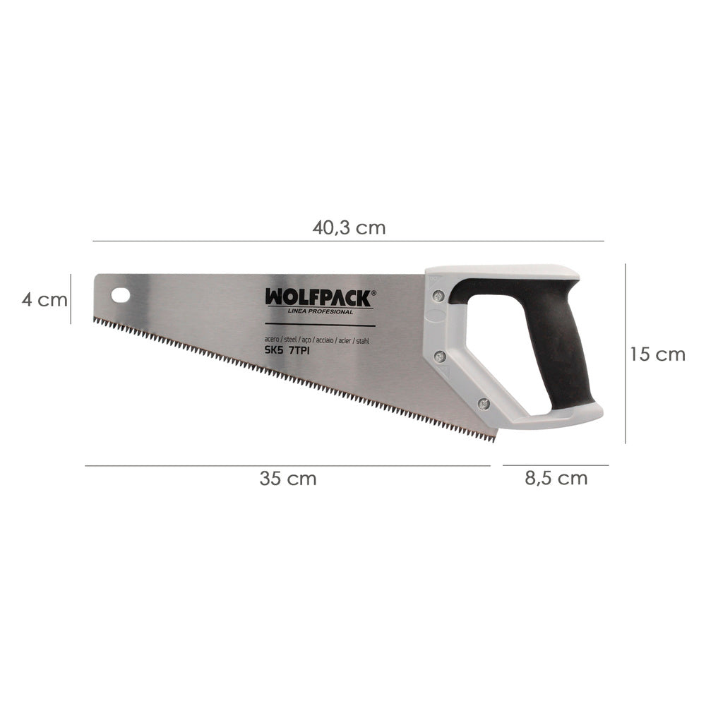 Serrote bimaterial 350 mm / 14" aço SK5 afiação tripla serra carpinteiro, serrote de carpintaria, serra de costas