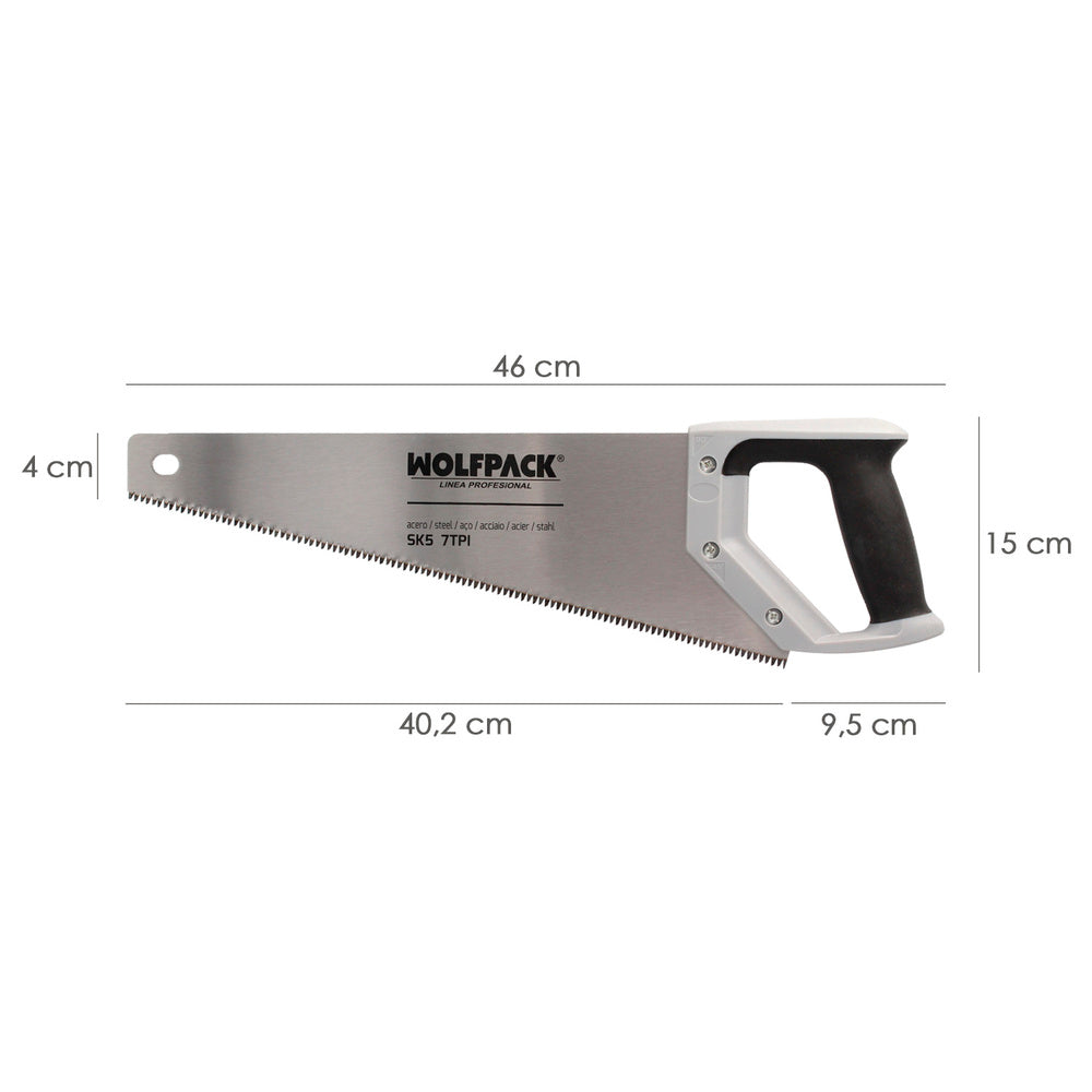 Serrote carpinteiro bimaterial 400 mm / 16" aço sk5 triplo afiado serrote de carpinteiro, serrote de carpintaria, serrote de costela