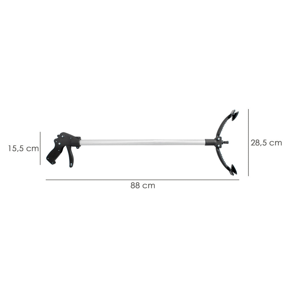 Pinza coger objetos 88 cm de aluminio con ventosas y seguro de bloqueo