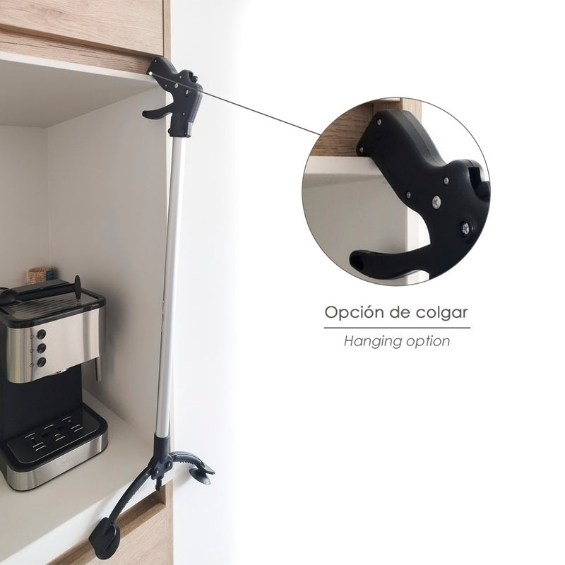 Pinza coger objetos 88 cm de aluminio con ventosas y seguro de bloqueo