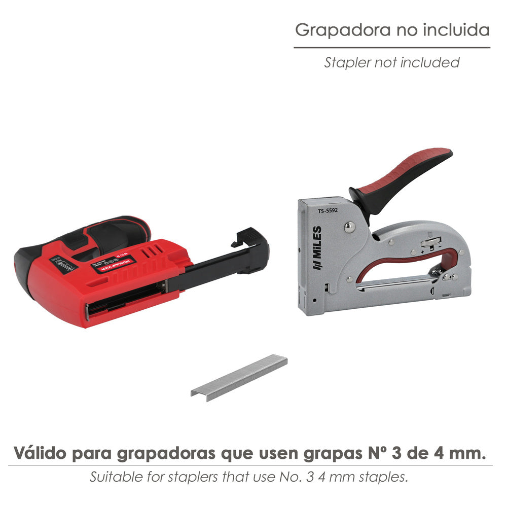 Grapas para grapadora nº 3. Tamaño 4 mm. (paquete 1.000 unidades) grapas nº 3 para grapadora manual / eléctrica