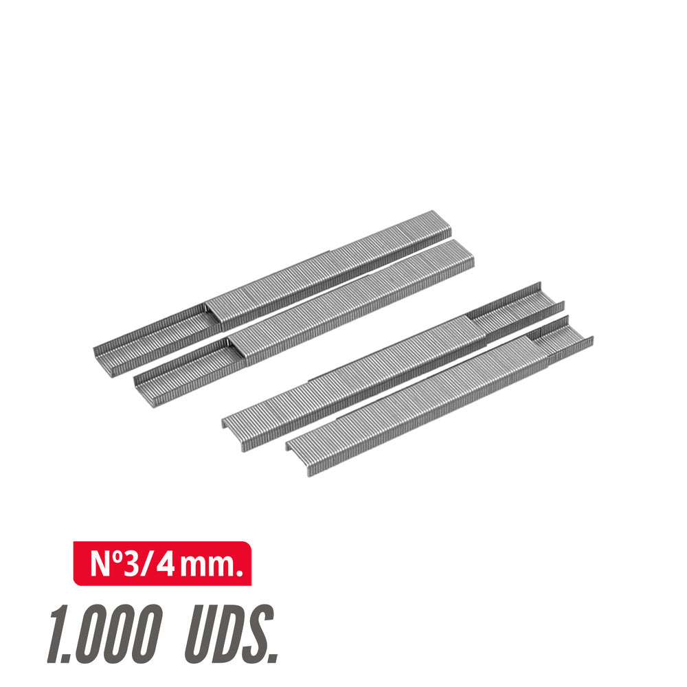 Grapas para grapadora nº 3. Tamaño 4 mm. (paquete 1.000 unidades) grapas nº 3 para grapadora manual / eléctrica