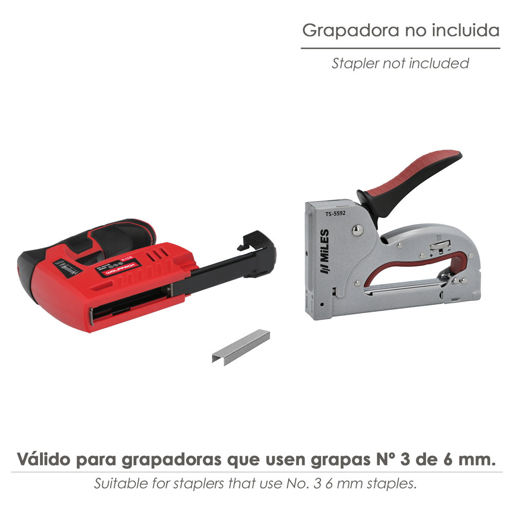 Grapas para grapadora nº 3. Tamaño 6 mm. (paquete 1.000 unidades) grapas nº 3 para grapadora manual / eléctrica