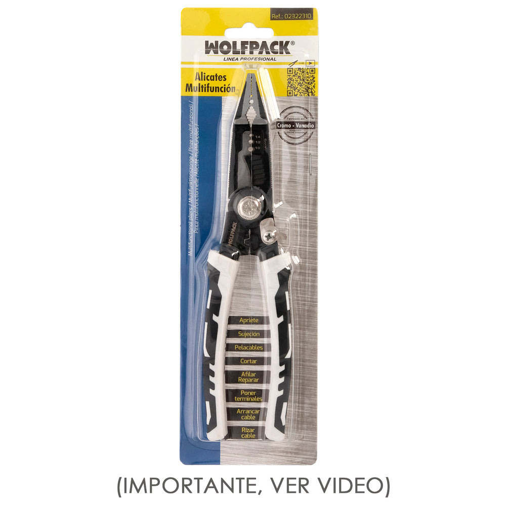 Alicates multifuncion especial cables, multiherramienta electricista, pelacables, cortacables, alicates terminales, alicates.