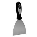 Espátula acero inoxidable ancho 80 mm con mango de goma ergonómico, espátula pintor, espátula masilla, paletina, paleta rascar