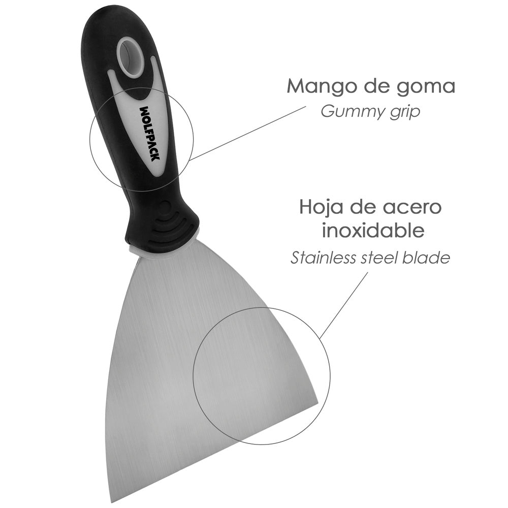 Espátula 120 mm mango goma y acero inoxidable