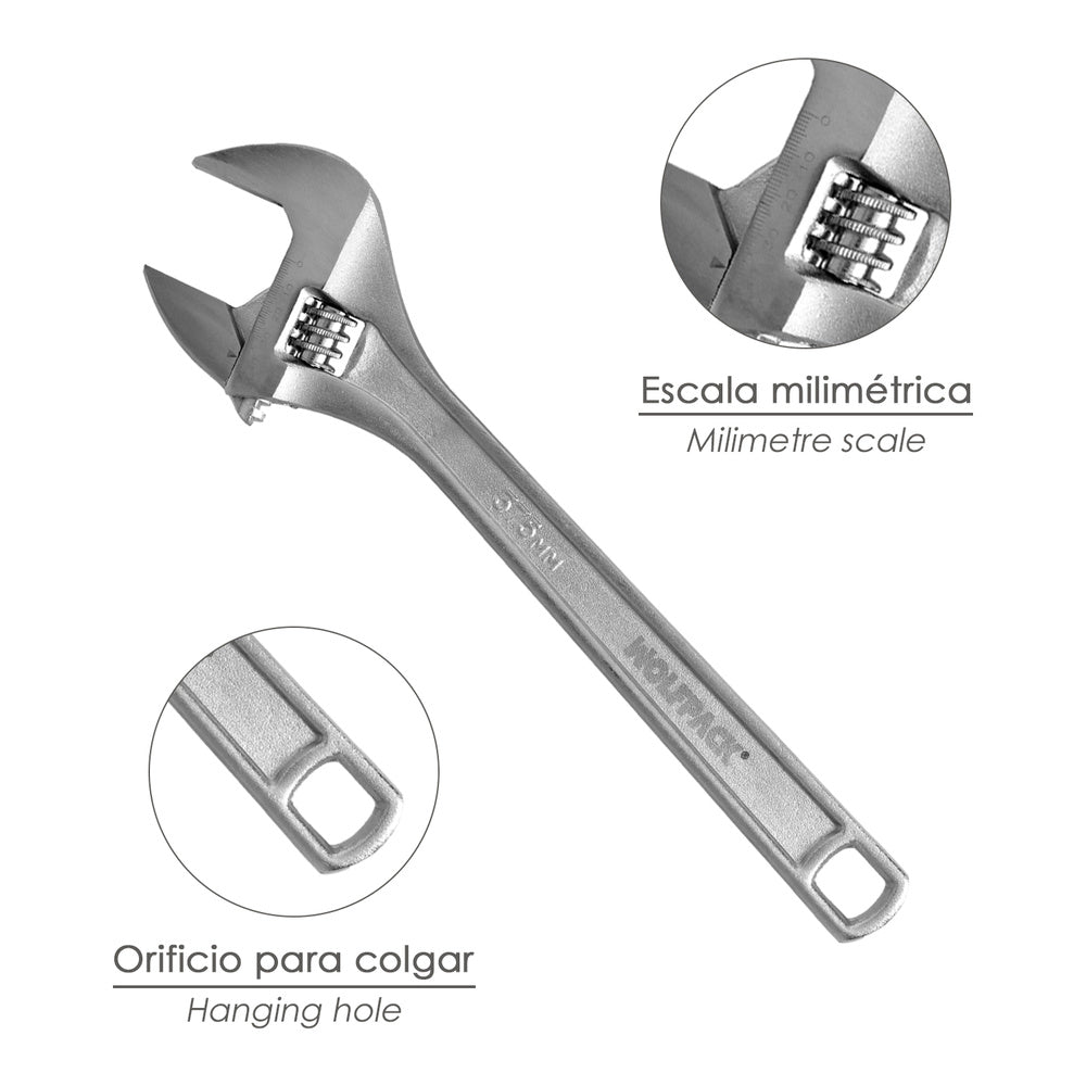 Llave ajustable plus moleta 15"