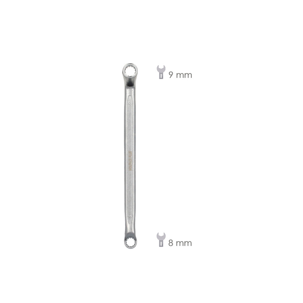 Llave estrella acodada plus acero cromo vanadio 8x9 din 838. Llave doble boca acodada, llave fija estrella acodada