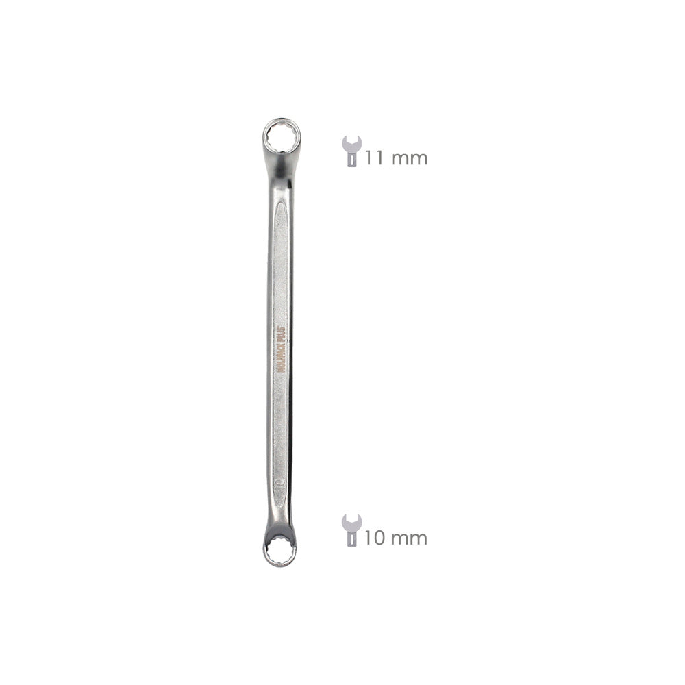 Llave estrella acodada plus acero cromo vanadio 10x11 din 838. Llave doble boca acodada, llave fija estrella acodada