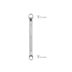 Llave estrella acodada plus acero cromo vanadio 14x15 din 838. Llave doble boca acodada, llave fija estrella acodada