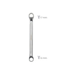 Llave estrella acodada plus acero cromo vanadio 16x17 din 838. Llave doble boca acodada, llave fija estrella acodada
