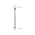 Llave estrella acodada plus acero cromo vanadio 18x19 din 838. Llave doble boca acodada, llave fija estrella acodada