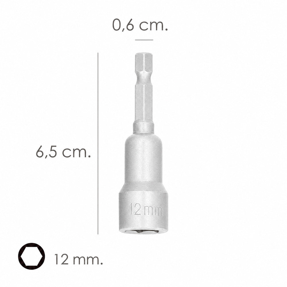 Llave vaso magnética 12 mm (2 piezas)