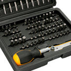 Juego puntas con destornillador 1/4" 99 pza con adaptador. Cromo vanadio, kit llave combinada, kit carraca,