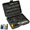 Juego puntas con destornillador 1/4" 99 pza con adaptador. Cromo vanadio, kit llave combinada, kit carraca,