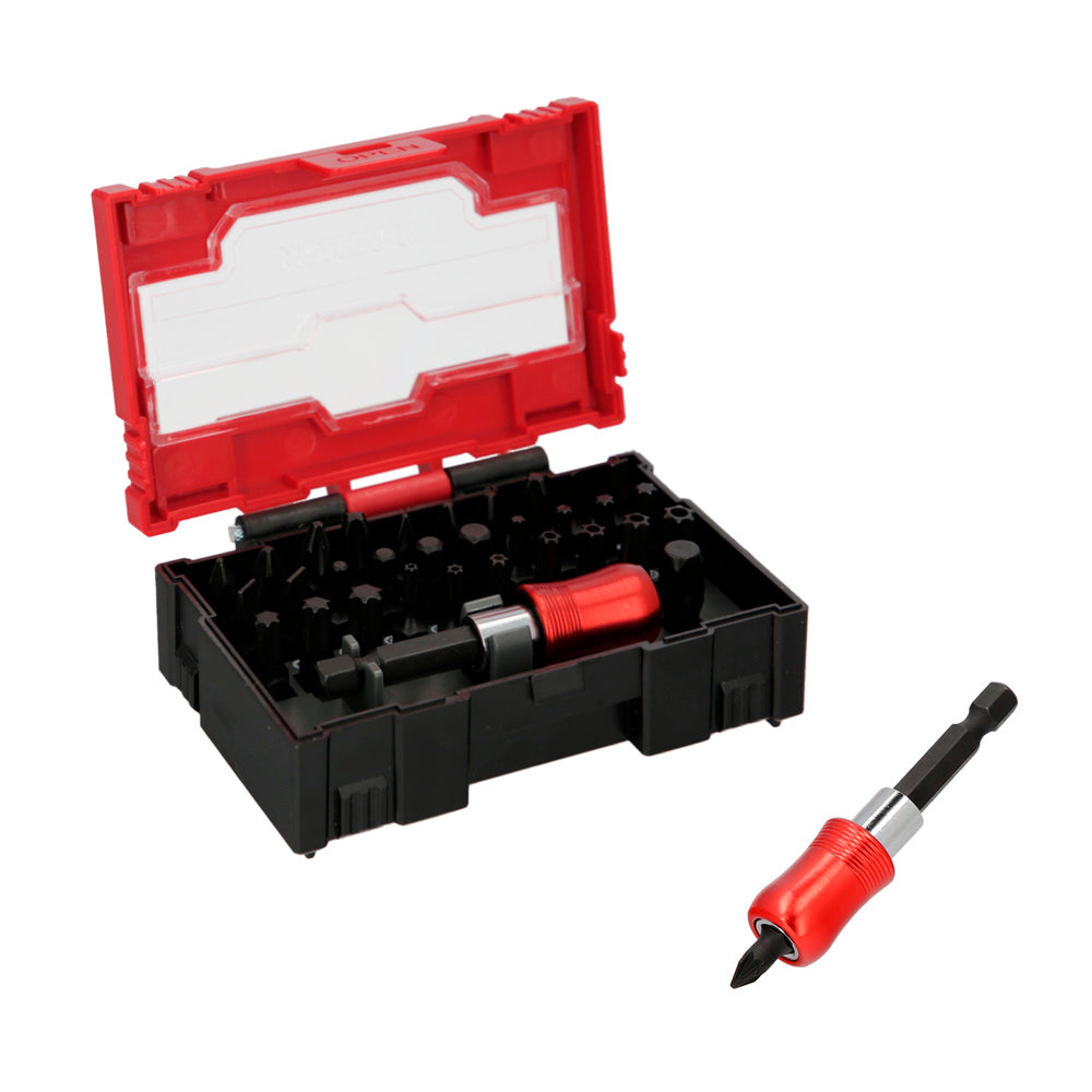 Juego de puntas destornillador acero cromo vanadio con adaptador rapido 32 piezas