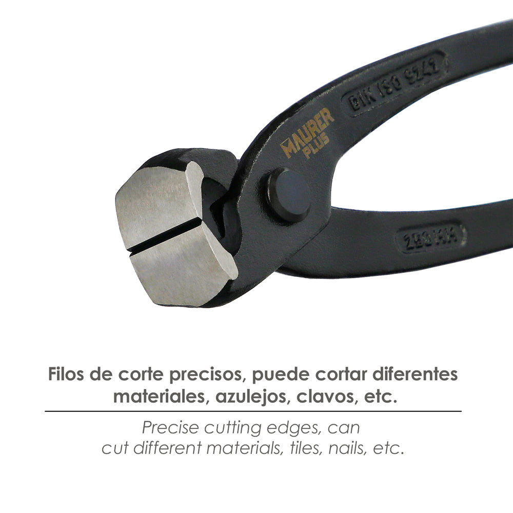 Tenazas rusas profesionales plus din/iso 9242 cromo vanadio negra   10"