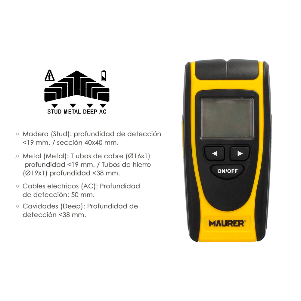 Detector de materiales en paredes. Multifuncional encuentre metales, madera, cables, tuberias. Pantalla lcd.