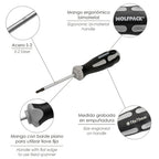 Chave torx aço s2 cabo tpr bimaterial. Medida t06 x ø 3,0 x 75 mm