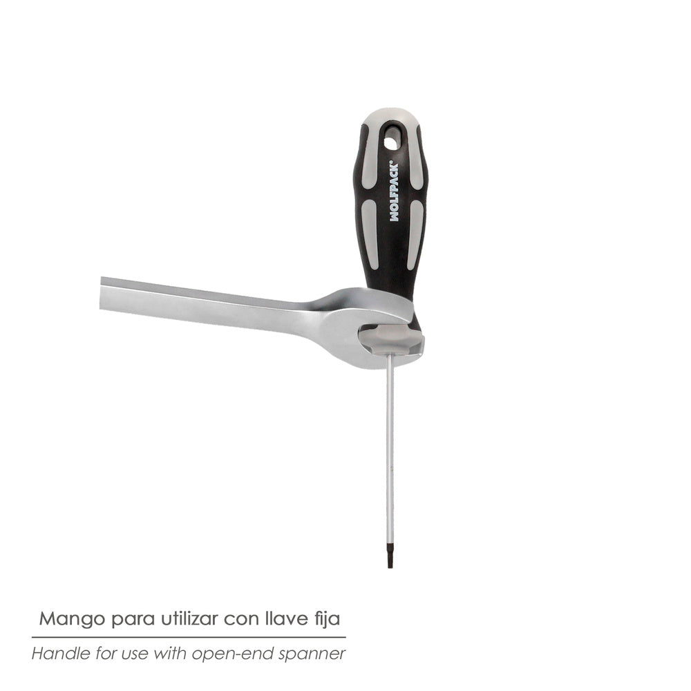 Torx screwdriver, S2 steel, bi-material TPR handle. Size T06 x ø 3.0 x 75 mm